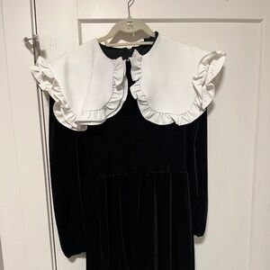 Sister Jane VELVET CONFESSIONS MINI DRESS - BLACK AND WHITE / L